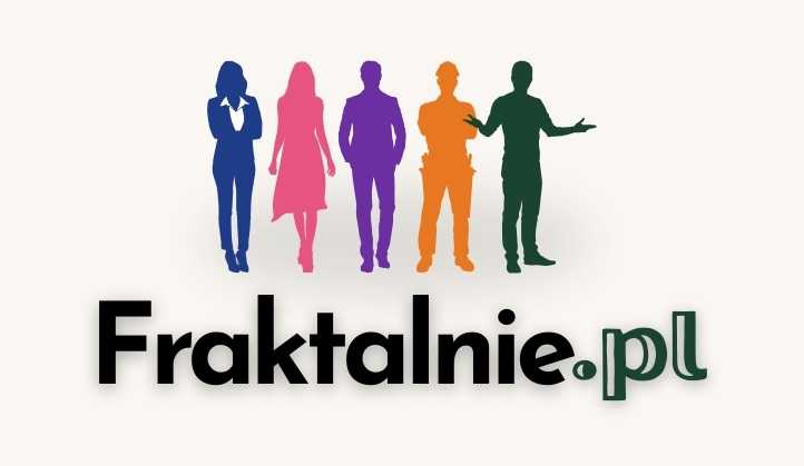 Logo Fraktalnie.pl przedstawiające pięć kolorowych sylwetek (ekspert, beauty, duchowość, fachowiec i trener) oraz napis Fraktalnie.pl | strona wizytówka